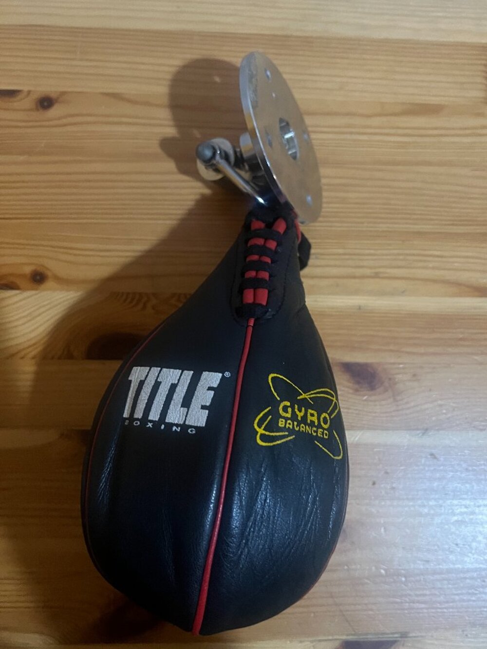Title Boxing Gyro Balanced Leather Punch Training Speed Bag Used Good Condition